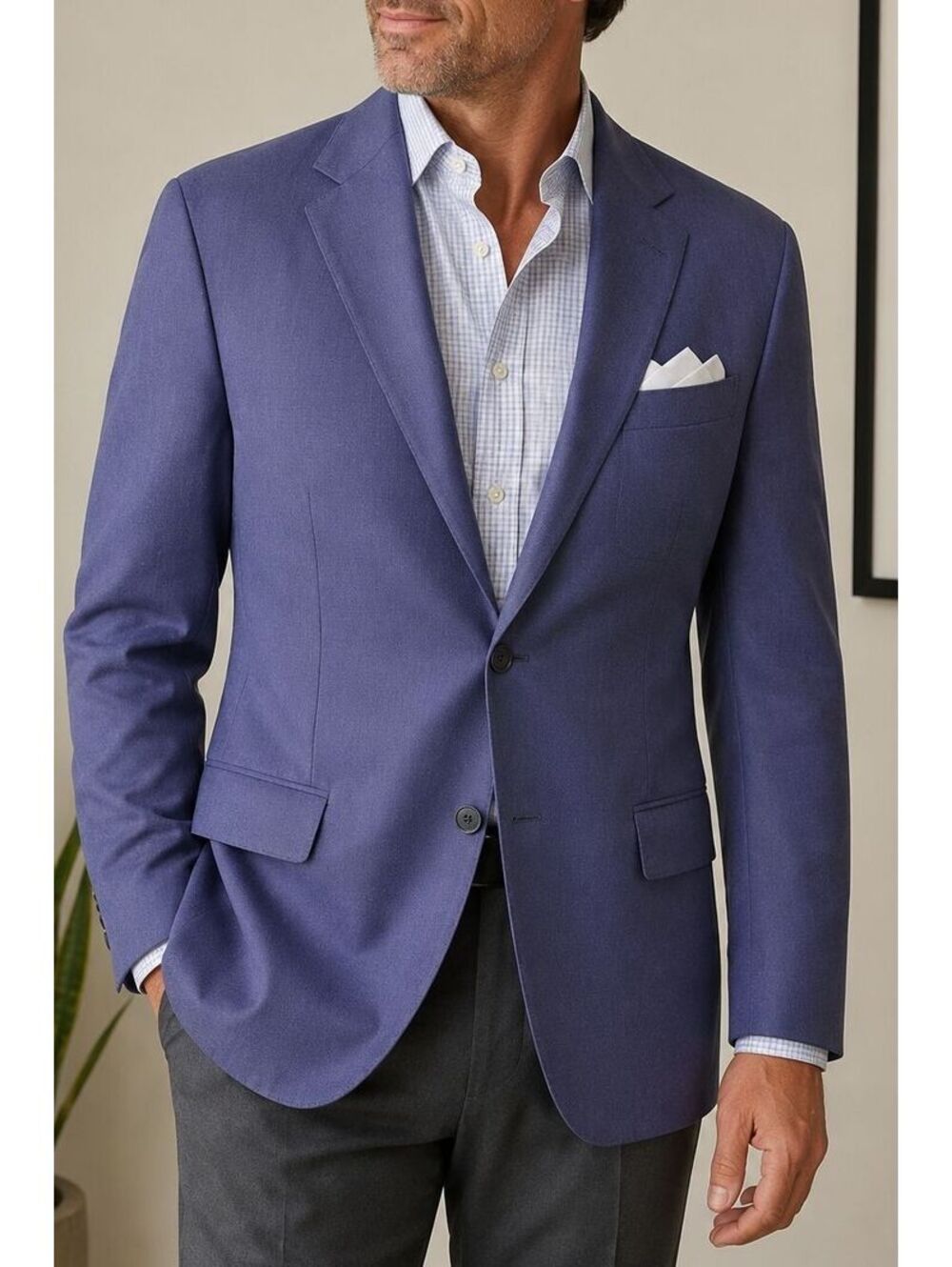 Peter Millar 46R 100% Wool Blazer Blue Made in Canada Sport Coat Blazer